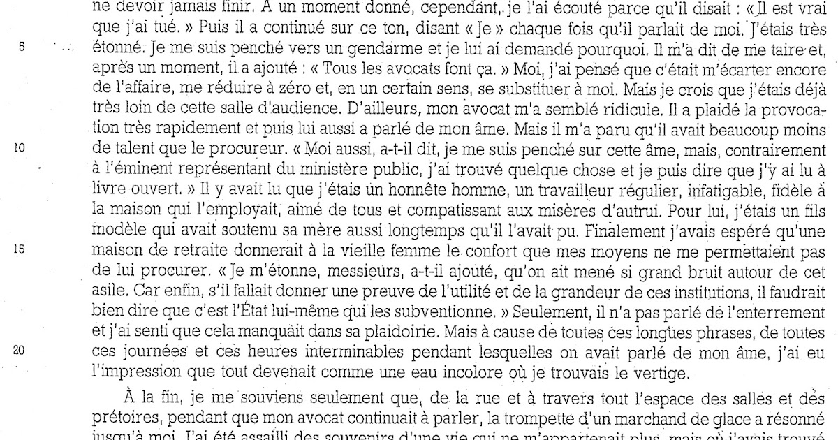 L etranger resume chapitre 1